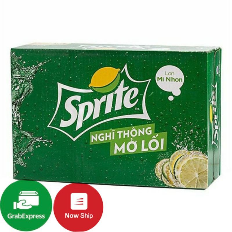 Thùng 24 lon nước ngọt Sprite vị chanh 24x330ml