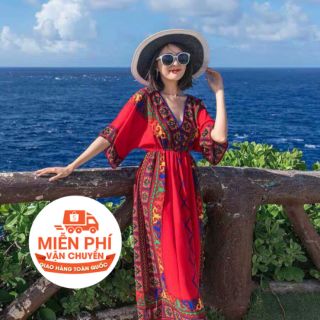 Đầm thổ cẩm hàng Quảng Châu