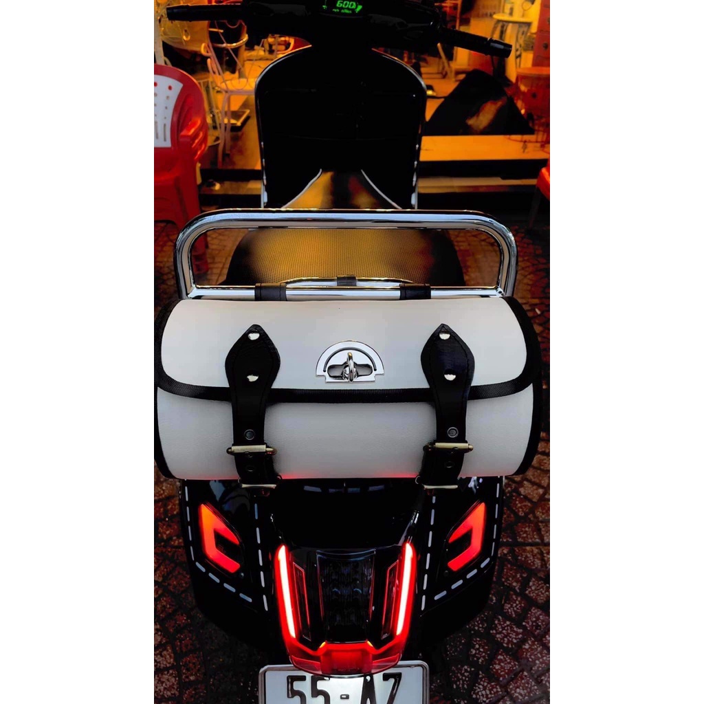 Túi Tròn Trống Treo Baga xe Máy Vespa