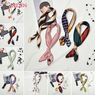 Khăn choàng cổ bằng lụa satanh hình vuông cỡ nhỏ thời trang mùa hè thanh lịch cho nữ