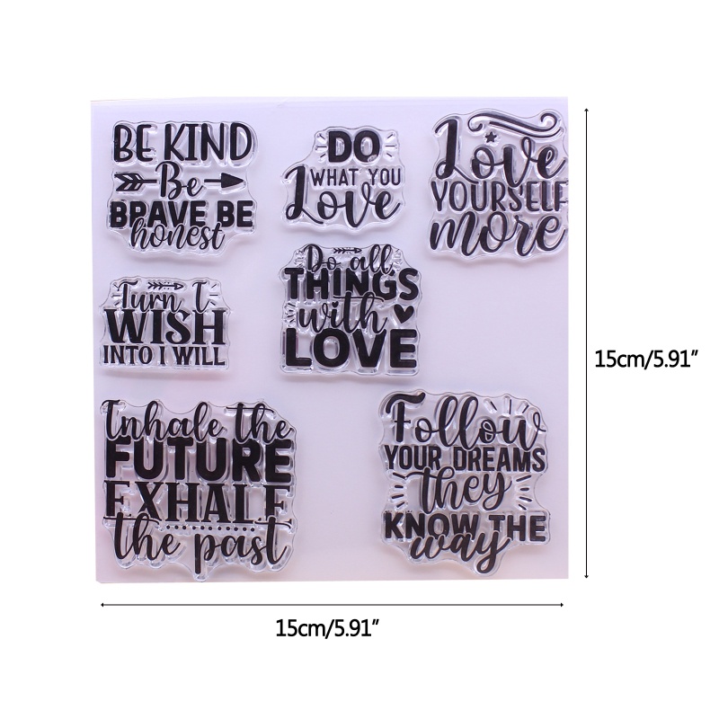 Con Dấu Trong Suốt In Nổi Họa Tiết Chữ Handmade AOTO Faith Encouragement Dùng Trang Trí