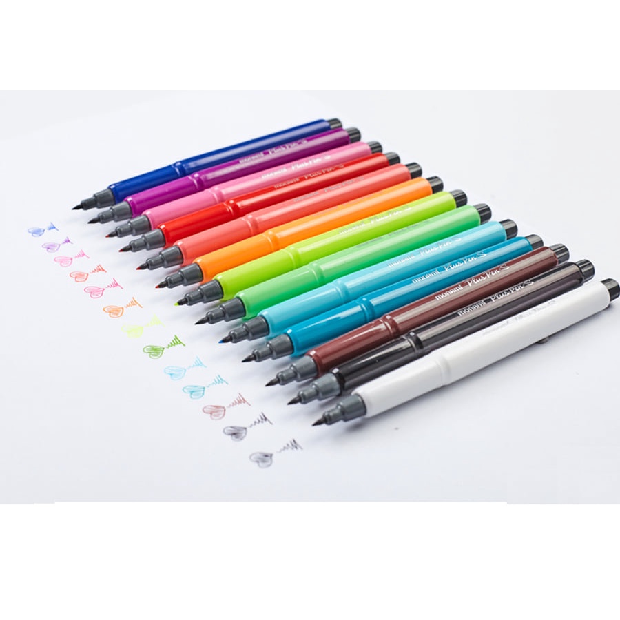 Bộ Bút Monami Plus Pen S cỡ ngòi 0,4mm. 12 màu.