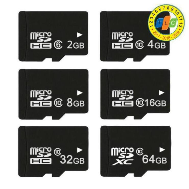 Thẻ nhớ MicroSD Class 10 Tốc độ cao (Đen) 2GB/4GB/8GB/16GB/32GB/64GB