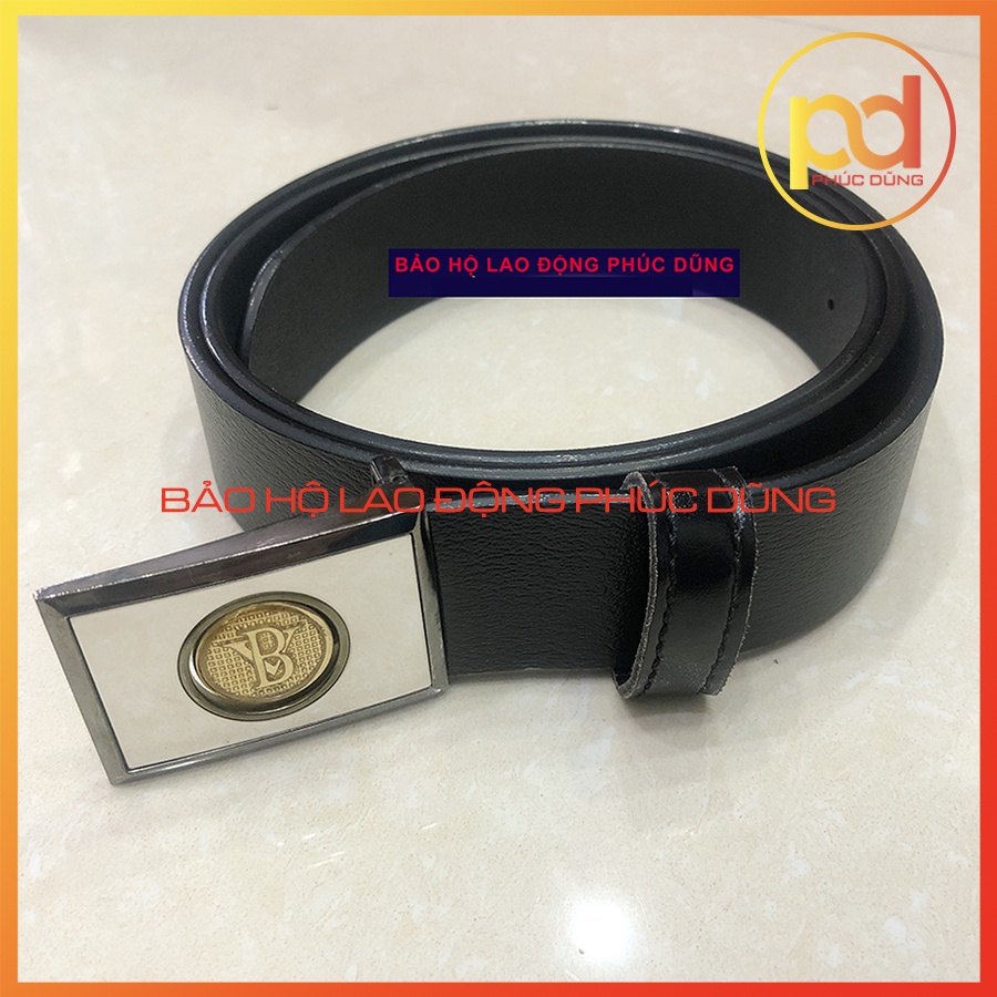 Thắt lưng nam bảo vệ màu đen da thật 100% giá rẻ khoá nút bấm tiện lợi siêu bền sang trọng chuyên nghiệp