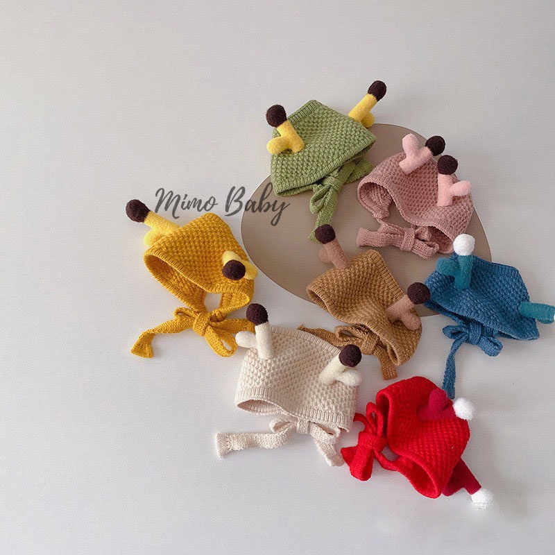 Mũ nón len che thóp mùa đông gắn sừng hươu dễ thương cho bé ML208 Mimo Baby