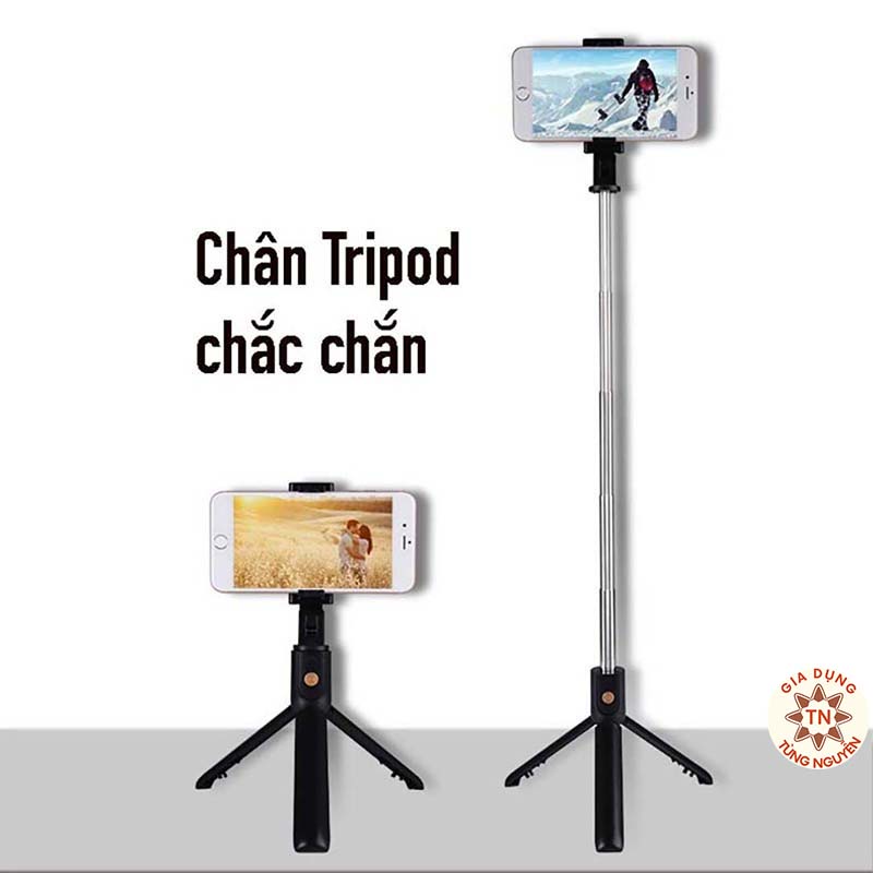 Gậy Chụp Ảnh Tự Sướng Bluetooth 3 Chân Đa Năng ,Selfie, Livestream [GẬY TỰ SƯỚNG]