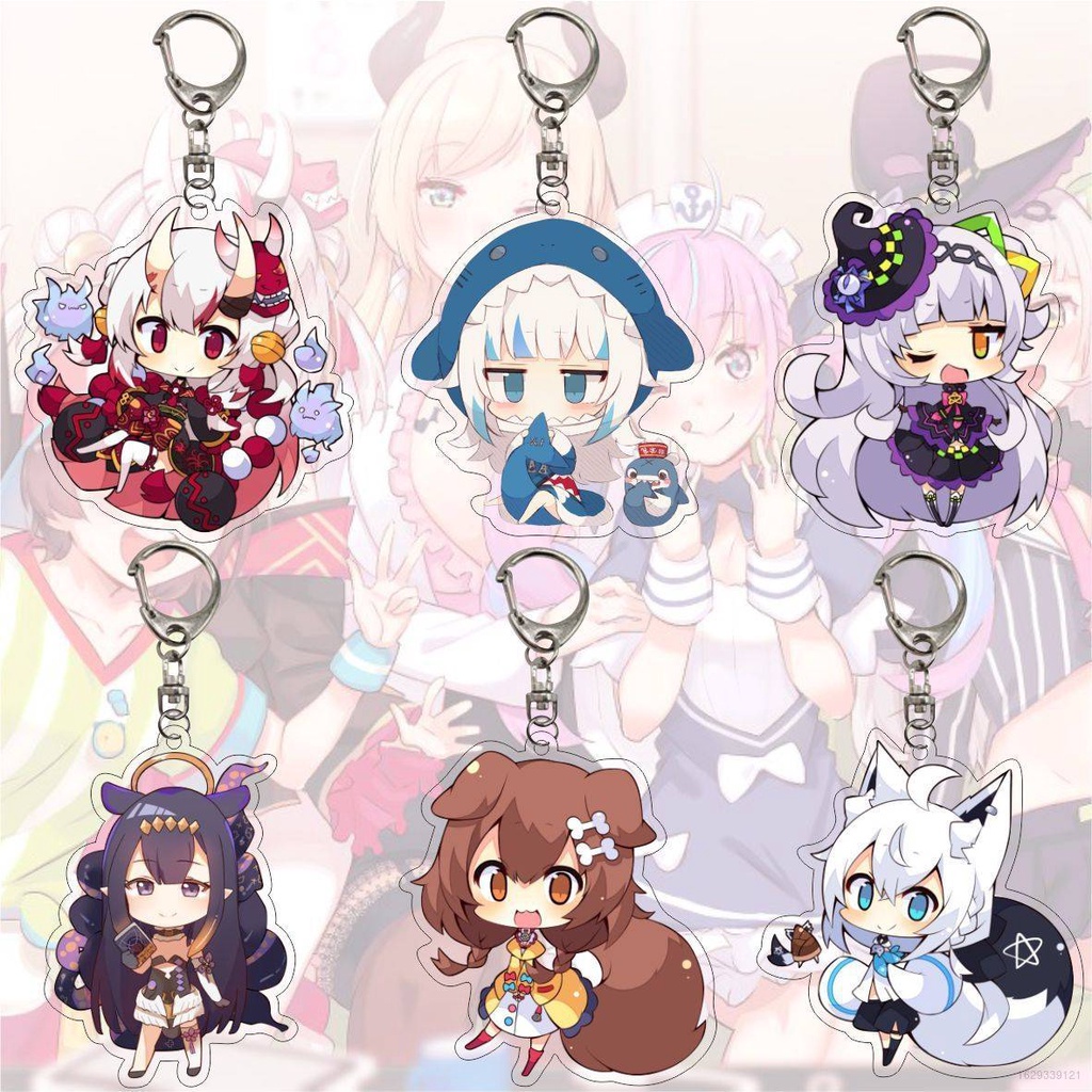 Móc khóa bằng acrylic hình nhân vật Shirakami Fubuki Natsuiro Matsuri Akai Haato 6cm dễ thương