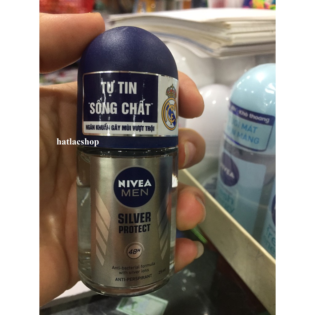 Lăn khử mùi ngăn khuẩn gây mùi vượt trội Nivea Men Silver Protect 25ml