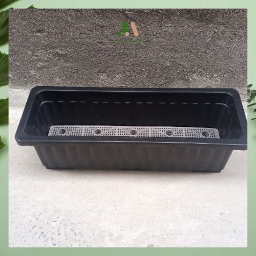 Chậu nhựa trồng hoa, trồng rau, trồng cây cảnh hình chữ nhật thông minh KT 63 x 22 x 20cm