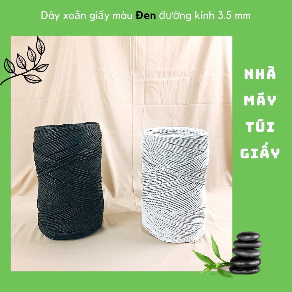 [RẺ NHẤT]  SET 2KG DÂY THỪNG GIẤY KRAFT MÀU ĐEN