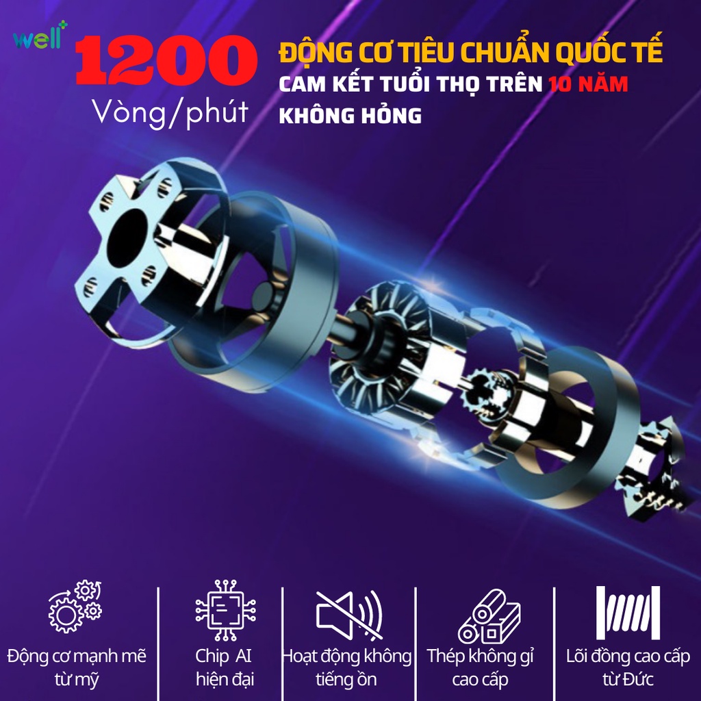 Máy Cạo Râu Mini Wellplus Cạo Sát Chân Râu 10s Lưỡi Dao Tự Mài Công Nghệ Đức