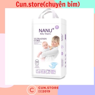 Bỉm dán , tã dán Nanu 2 bịch 100 miếng size S100/M100