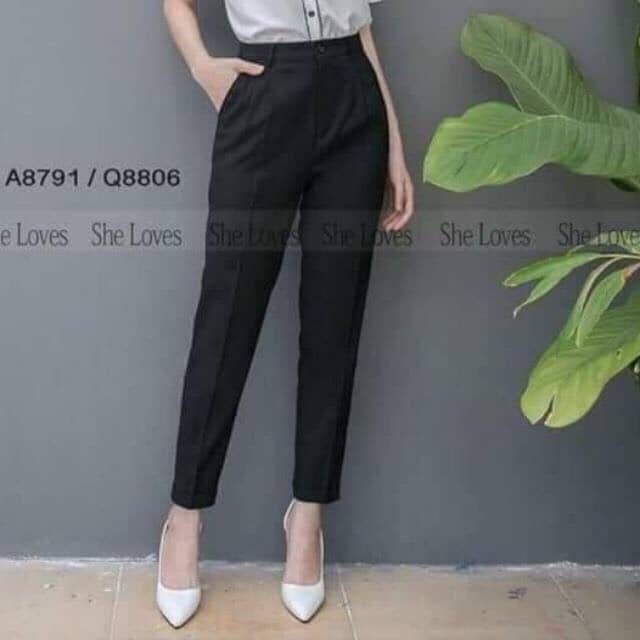 Quần tây ống túm vải tuyết mưa dày