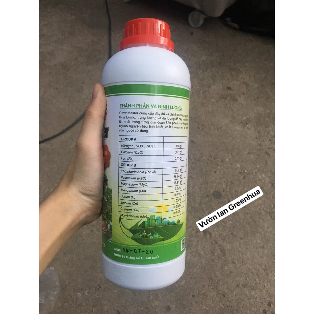 Dung dịch thủy canh Grow Master ăn lá cặp 2 lít pha loãng 350 lít nước