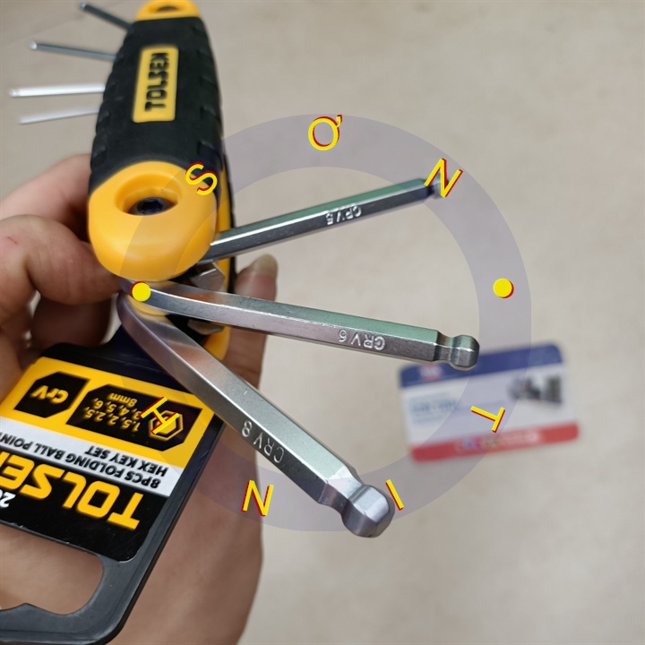 Lục giác bộ đầu bi 8 cây tolsen 20068