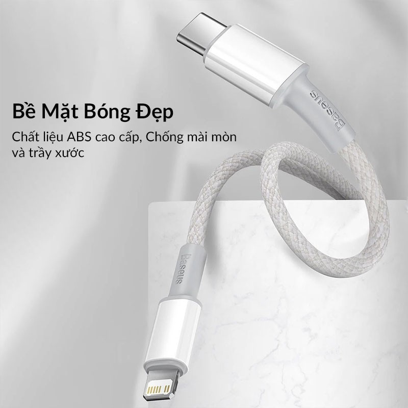 Cáp Sạc Nhanh iPhone Baseus High Density Braided Type C to Lighning PD 20W Cho iPhone 12 Pro Max, PD 18W Cho 11 Pro Max