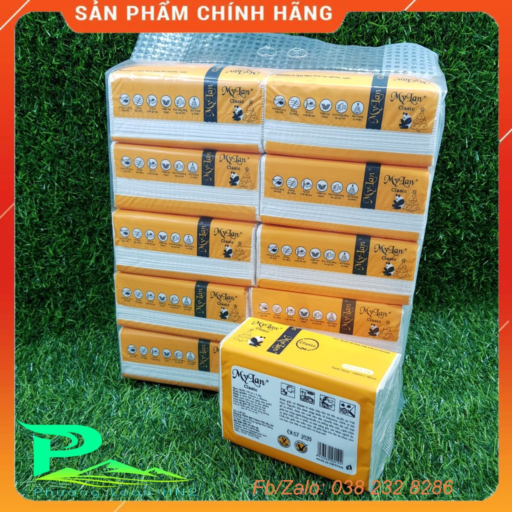 [Mã 267FMCGSALE giảm 8% đơn 500K] Khăn giấy rút My Lan gấu Trúc - Lốc 10 gói [100 tờ x 3 lớp]