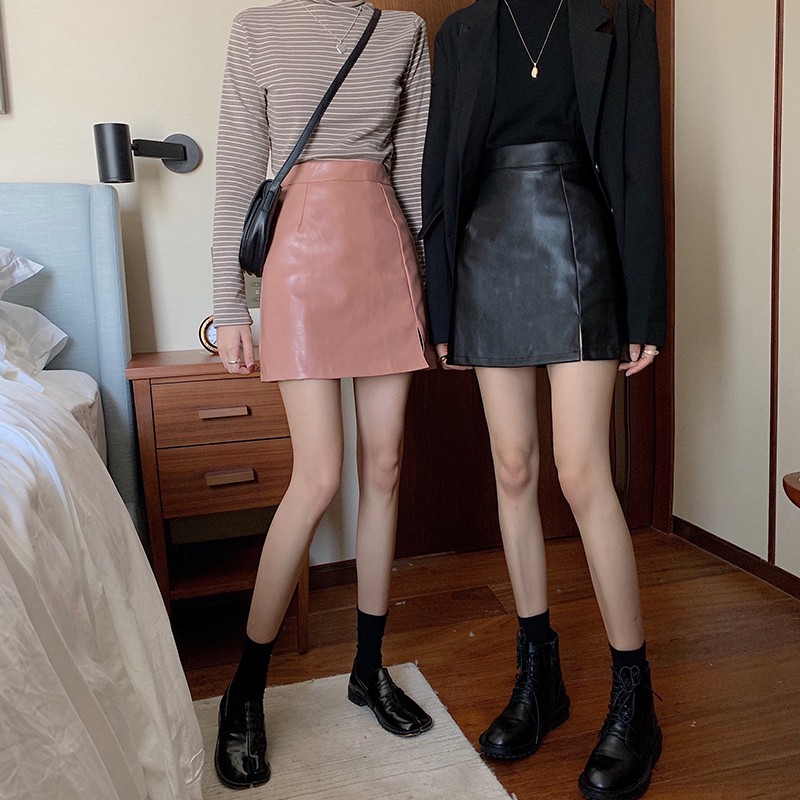 Chân Váy Da Dáng Chữ A Lưng Cao Kiểu Cổ Điển Dễ Phối Đồ | BigBuy360 - bigbuy360.vn