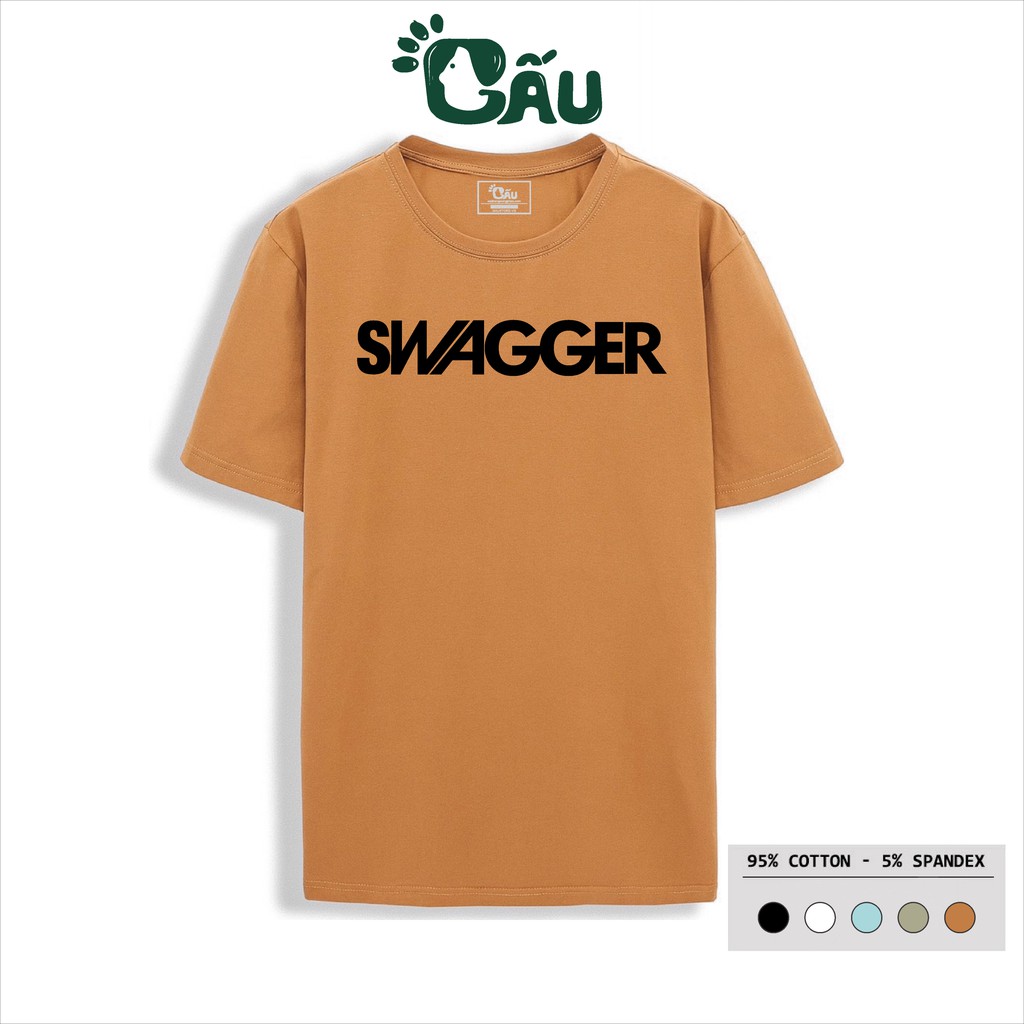 Áo thun nam GẤU 194 cổ tròn tay ngắn vải coton co dãn, dày dặn, form regular fit - SWAGGER