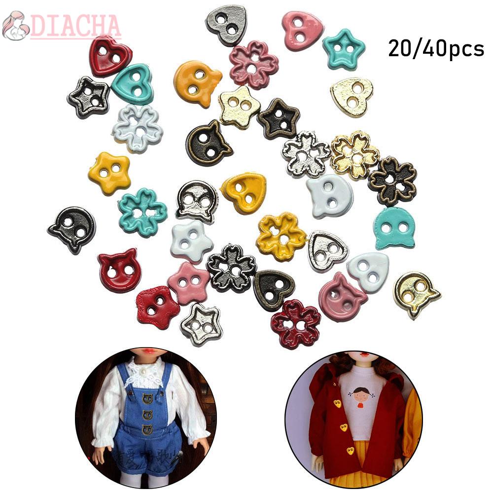 Set 20 / 40 Nút Áo Tròn 4mm 9 Màu Sắc Cho Búp Bê