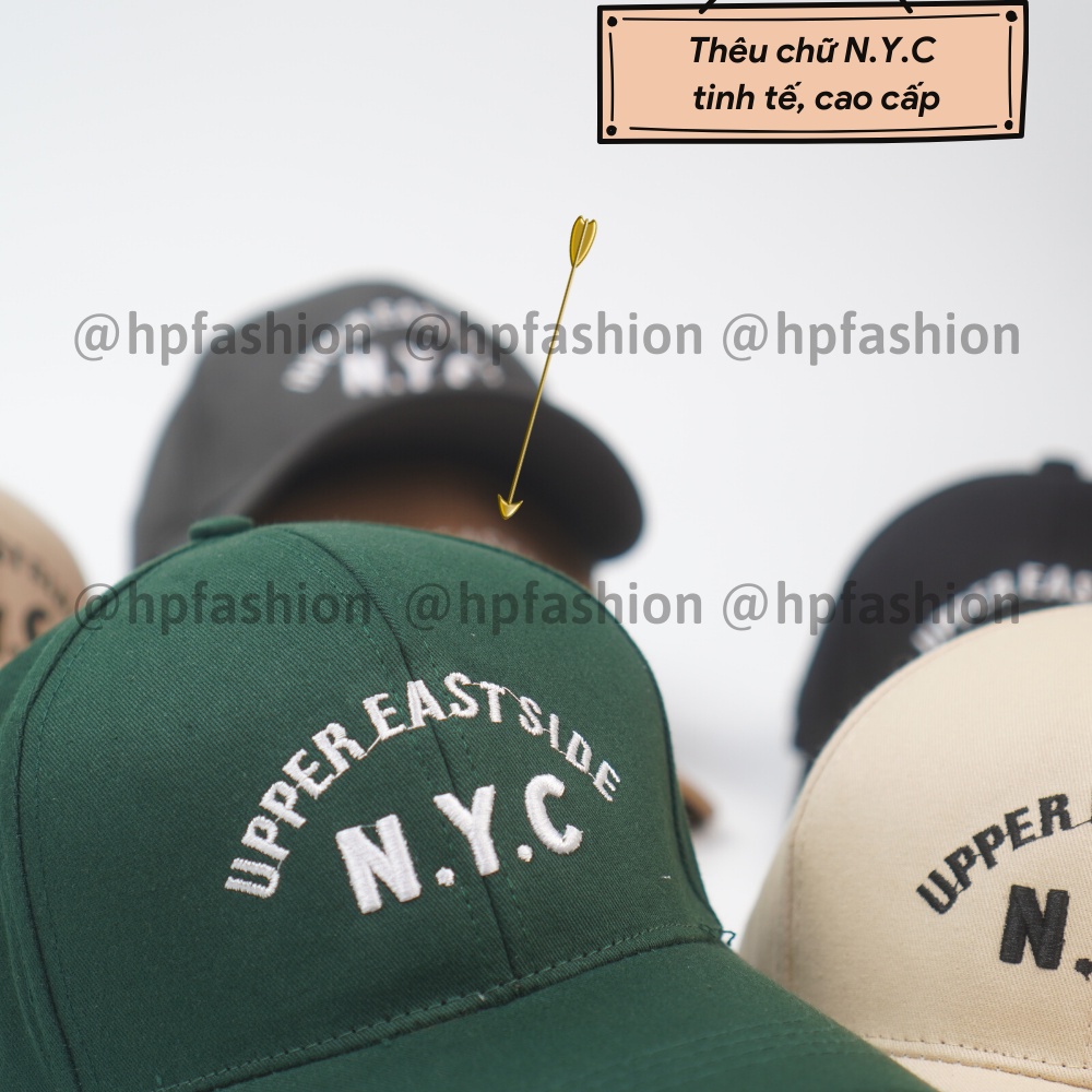 Mũ lưỡi trai ❤️ Nón kết thêu hình chữ NYC chất kaki cao cấp form unisex nam nữ N73 - Happy Style