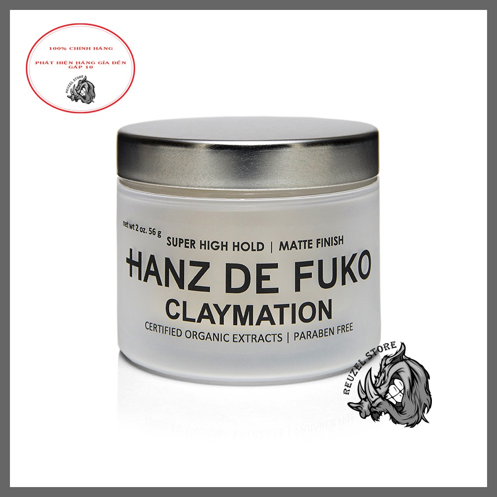 [Chính Hãng] Sáp Vuốt Tóc Hanz De Fuko Claymation dành cho tóc nam mật độ dày - 56g - nhập khẩu Mỹ