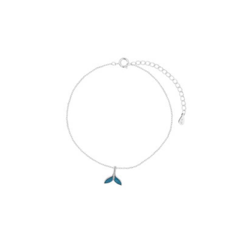 Vòng chân đuôi cá màu xanh hàn quốc vòng chân nữ thời trang dễ thương