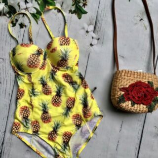 [FORM CHUẨN + ẢNH THẬT] Bikini một mảnh khóm vàng