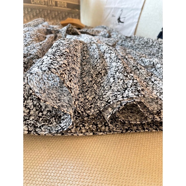 Đầm dáng xoè tay dài hoa nhí thương hiệu Maje cao cấp