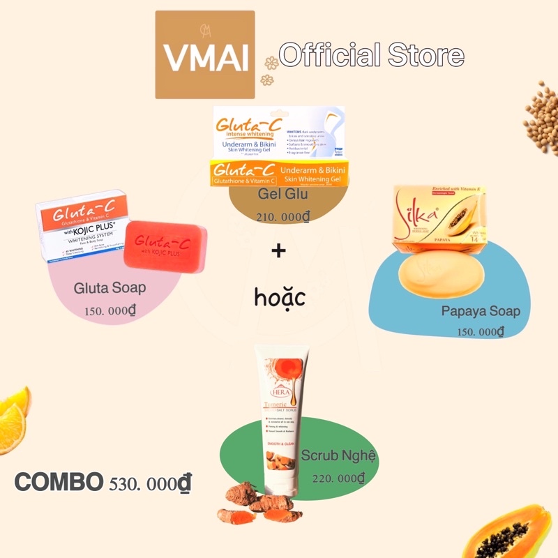 COMBO 3 sản phẩm Dưỡng Da : Scrub Nghệ+Soap+Gel