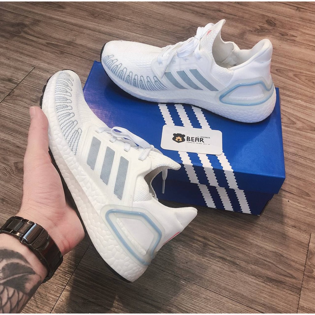 Giày thể thao Ultra Boost 6.0 Trắng viền xanh [BIG SALE  - FULL BOX] Giày chạy bộ - tập gym full size nam nữ