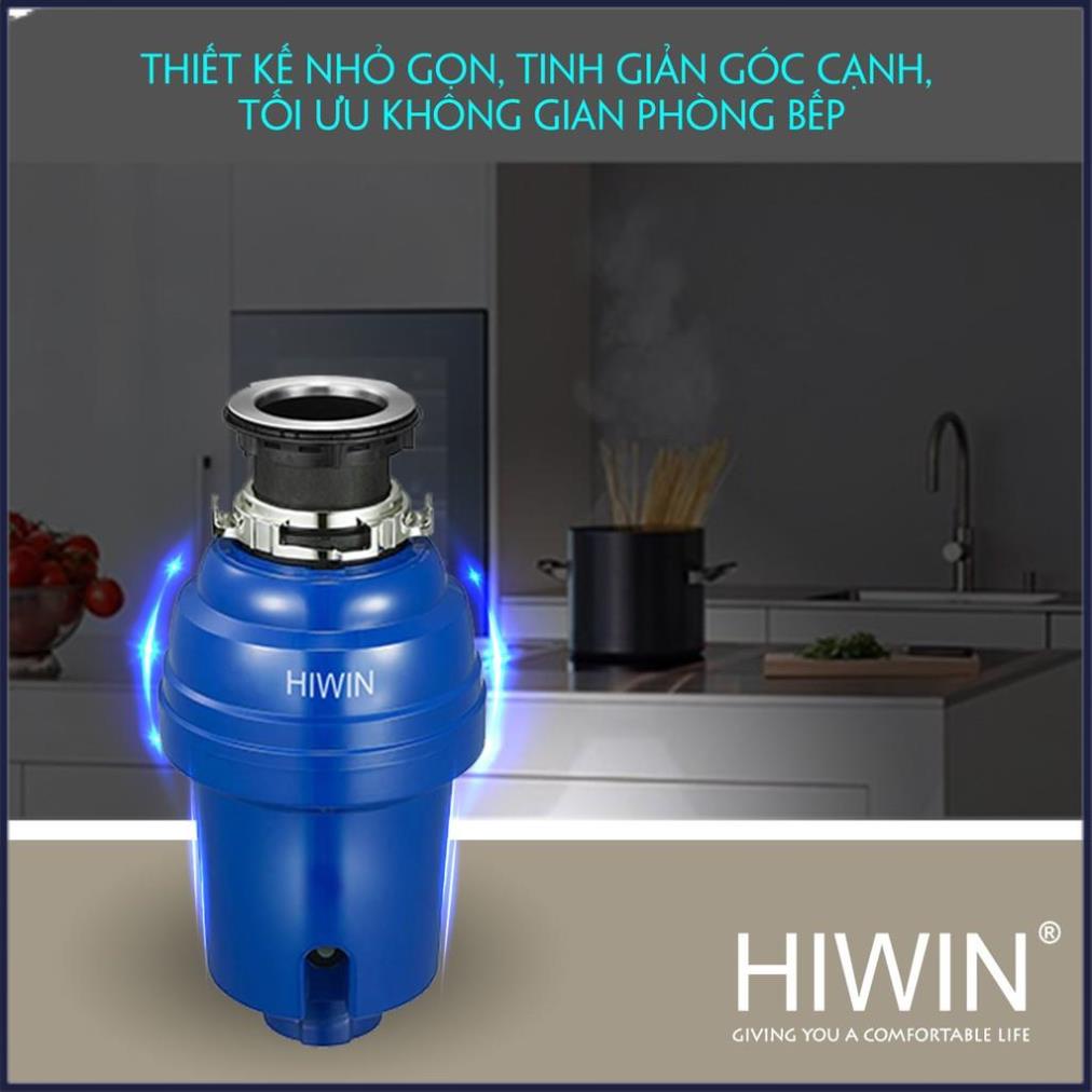 Máy xử lý rác xay rác nhà bếp dành cho gia đình công suất 475W màu xanh HIWIN LJ-475B