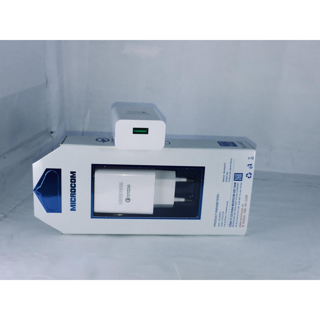 🍄[BH 12 Tháng]🍄 Cốc Sạc Nhanh QC Microcom 3A -18W