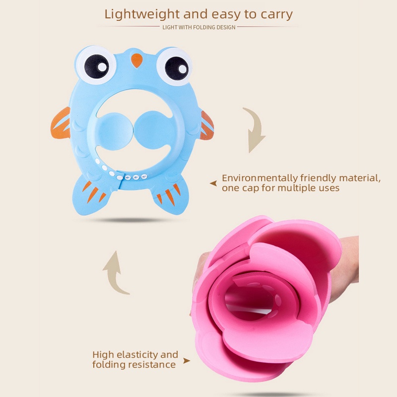 Mũ Gội Đầu Chống Thấm Nước Tùy Chỉnh Bảo Vệ Tai Họa Tiết Động Vật Dễ Thương Cho Bé