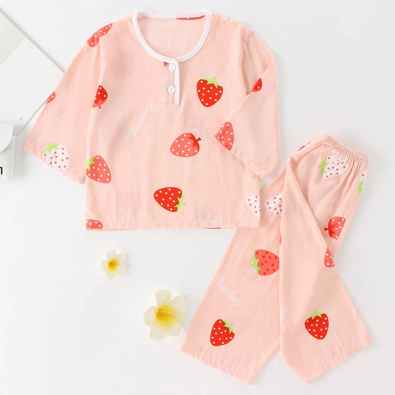 Bộ Đồ Ngủ Tay Dài Vải Cotton Thời Trang Mùa Hè Cho Bé Trai