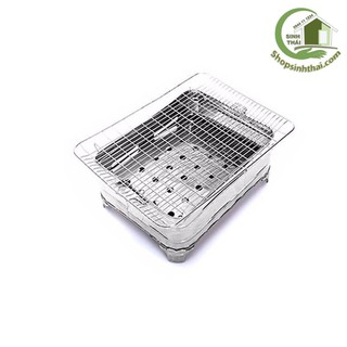 Bếp lò nướng than vuông inox kèm vỉ nướng