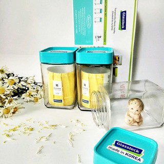 Bộ 3 hũ thủy tinh vuông 500ml GLASSLOCK IG803