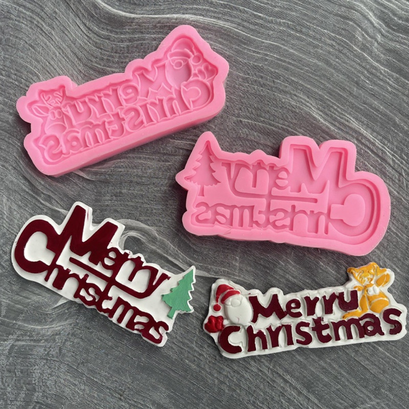 Khuôn Silicone Tạo Hình Chữ Merry Christmas Trang Trí Bánh