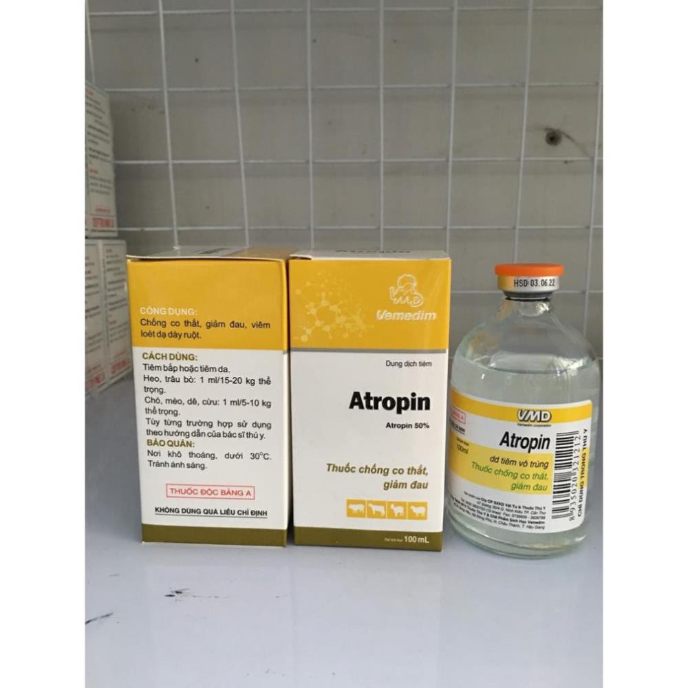 Atropin VMD 100ml - chống nôn - chỉ dùng trong thú y