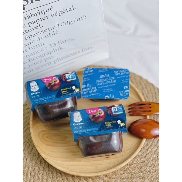 Mận đen nghiền Gerber mỹ lốc 2 hũ 56g