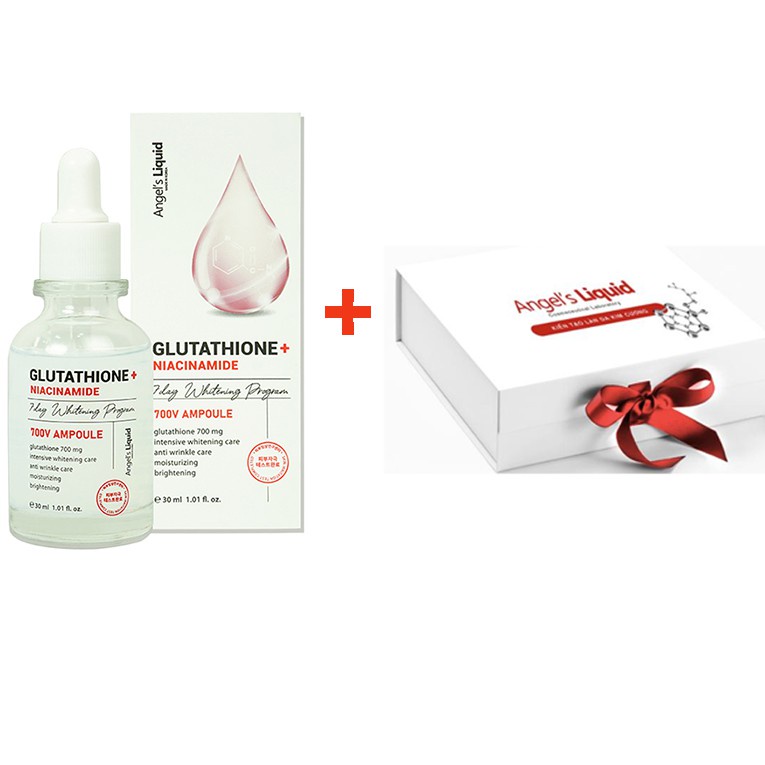 Serum Dưỡng Trắng Se Khít Lỗ Chân Lông Angel's Liquid Glutathione + 5% Niacinamide 7Day Whitening Ampoule 30ml