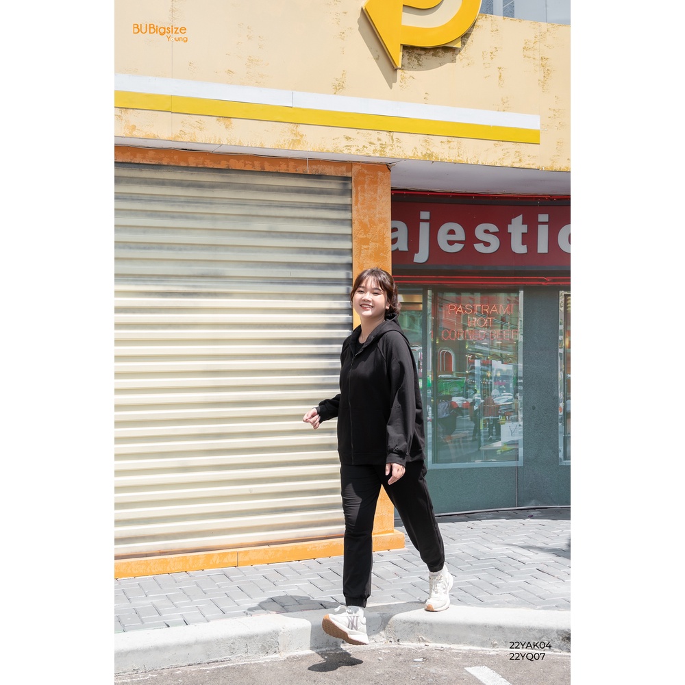 Quần jogger vải thun BIGSIZE (55kg đến 95kg) - 22YQ07 - [BU Bigsize Young]