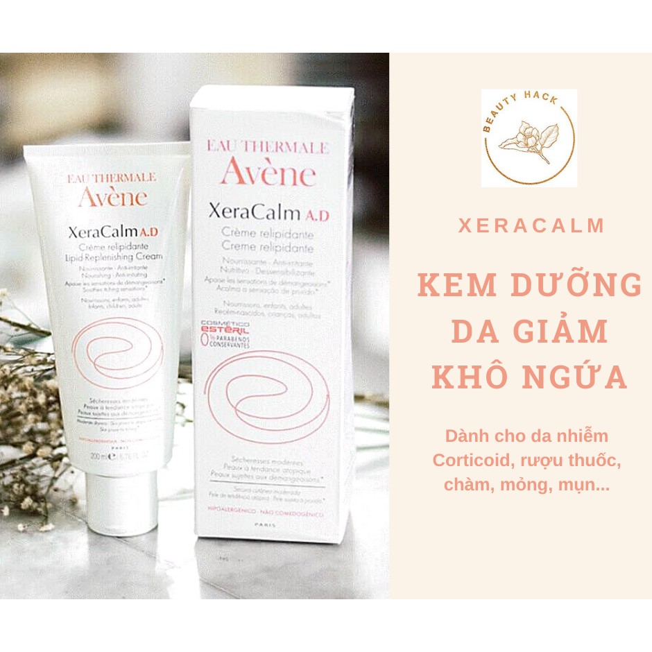 [MÃ FRIGBH111- 10% đơn 500K] Xeracalm Avene AD 10ml Sample - Kem dưỡng phục hồi da nhiễm Corticoid, rượu thuốc, Eczema