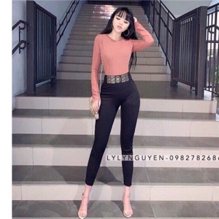 Quần legging cạp siêu cao chữ ép nhiệt cao cấp