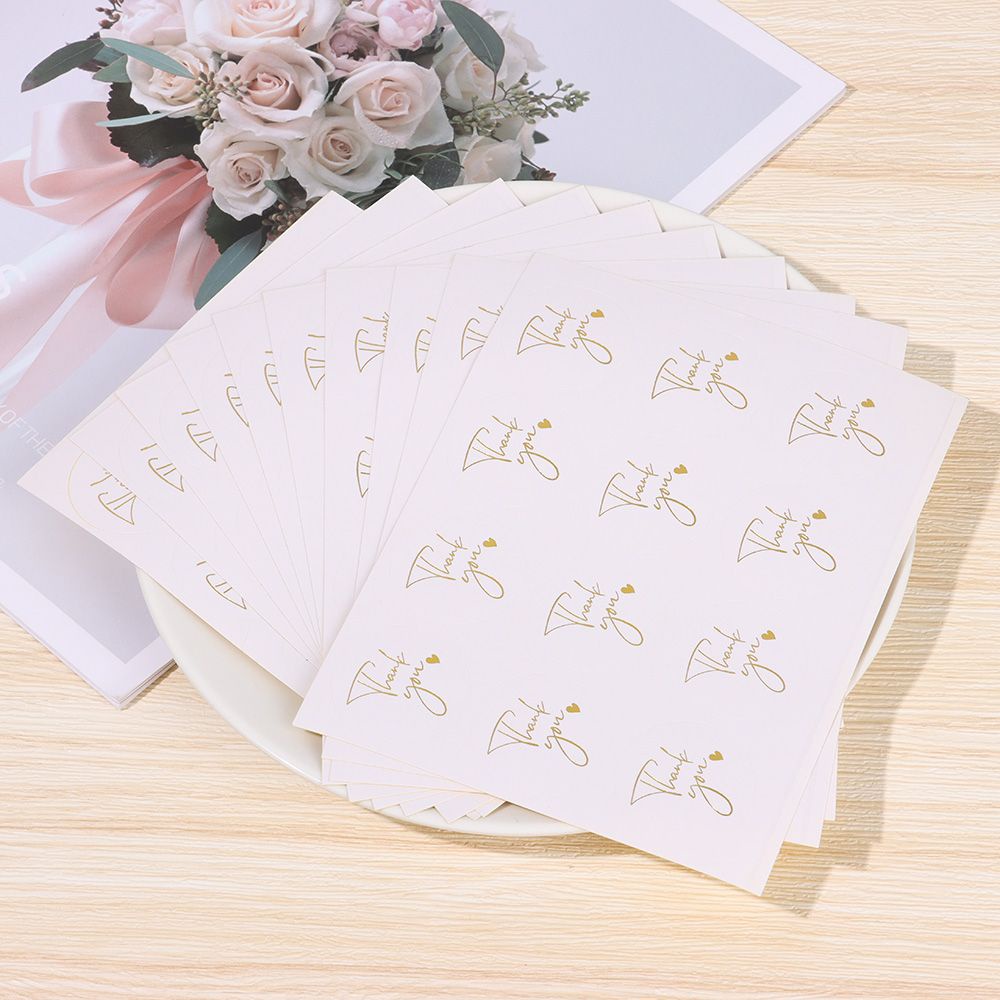 120 Miếng Dán Trang Trí Hình Tròn 1.37 Inch In Chữ Thank You Diy