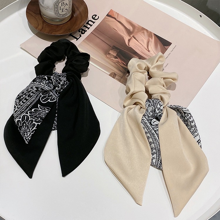 Dây Cột Tóc Cao Su Co Giãn Phối Ruy Băng Thời Trang Cho Nữ