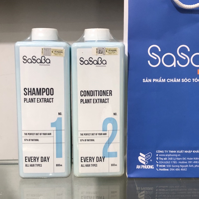 BỘ DẦU GỘI XẢ SASABA EVERY DAY NEW 2022 PHỤC HỒI SIÊU MƯỢT 800ML