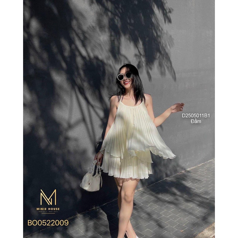 Đầm suông tầng voan dập ly 2 dây