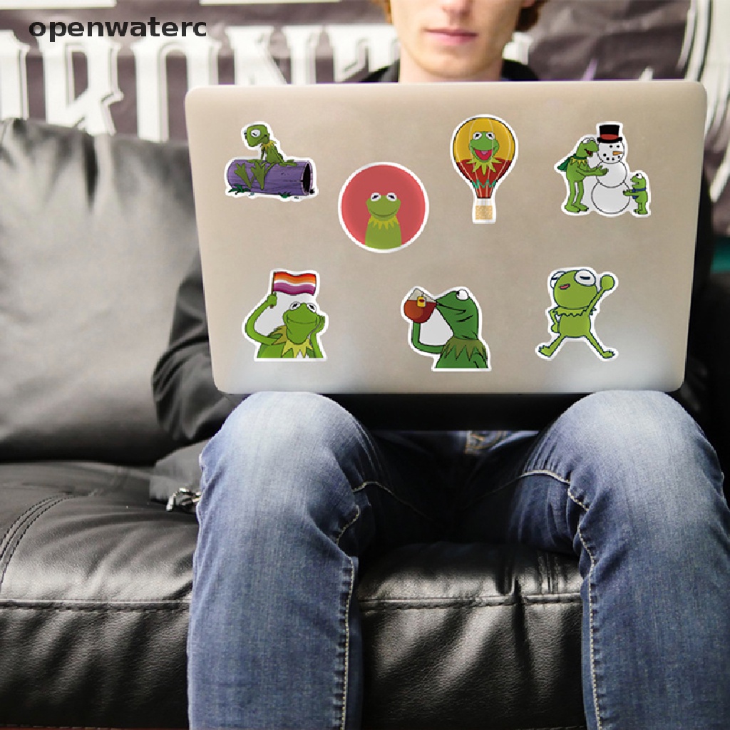 Bộ 50 Miếng Dán Hình Ếch Kermit Hoạt Hình Trang Trí Laptop Guitar Ván Trượt vn