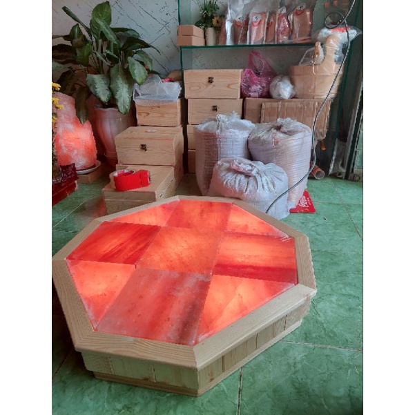 Bàn thiền đá muối himalya hình bát giác nâng cao giá trị thiền định